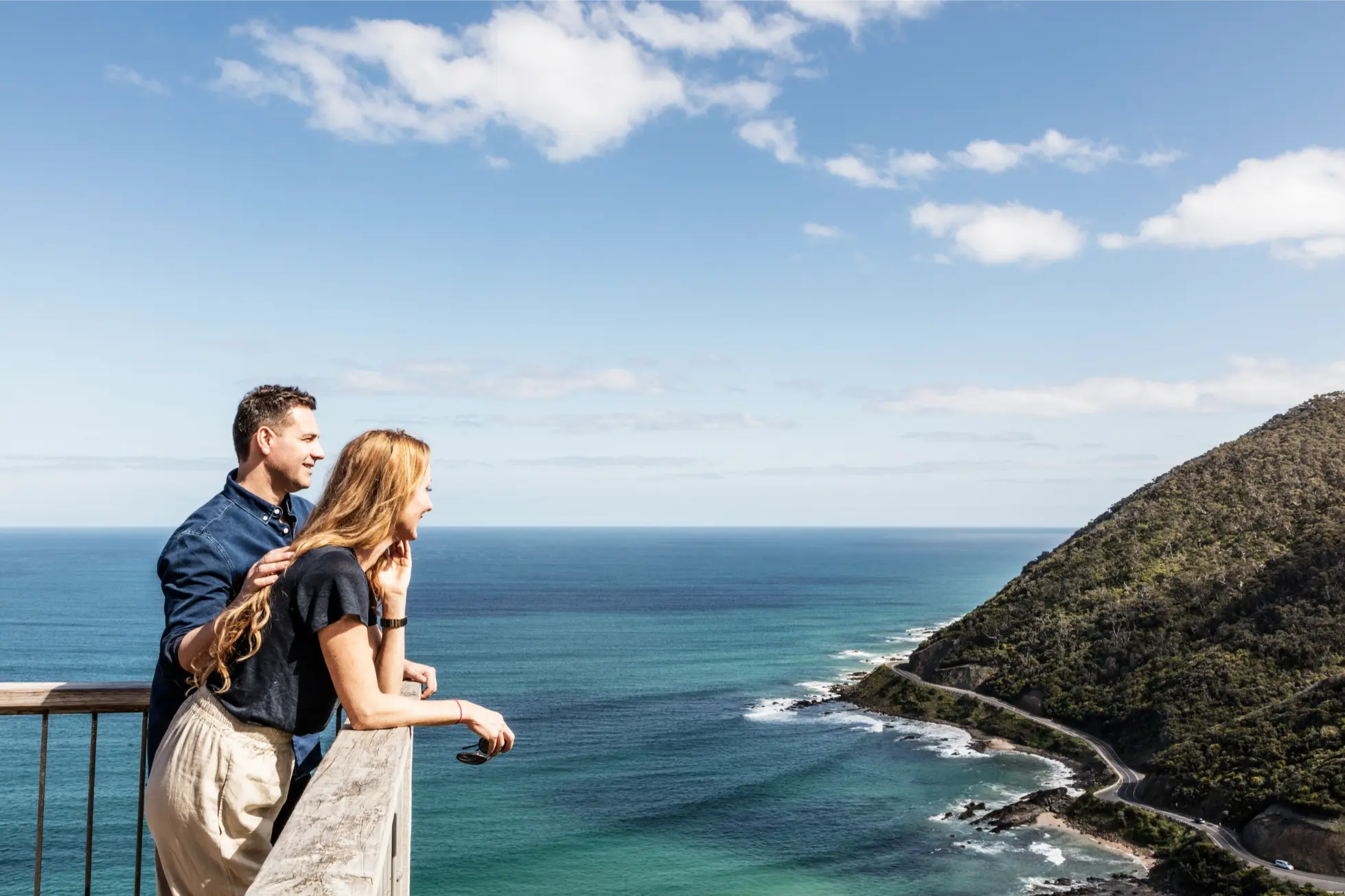 Calm Great Ocean Road coastal lookout